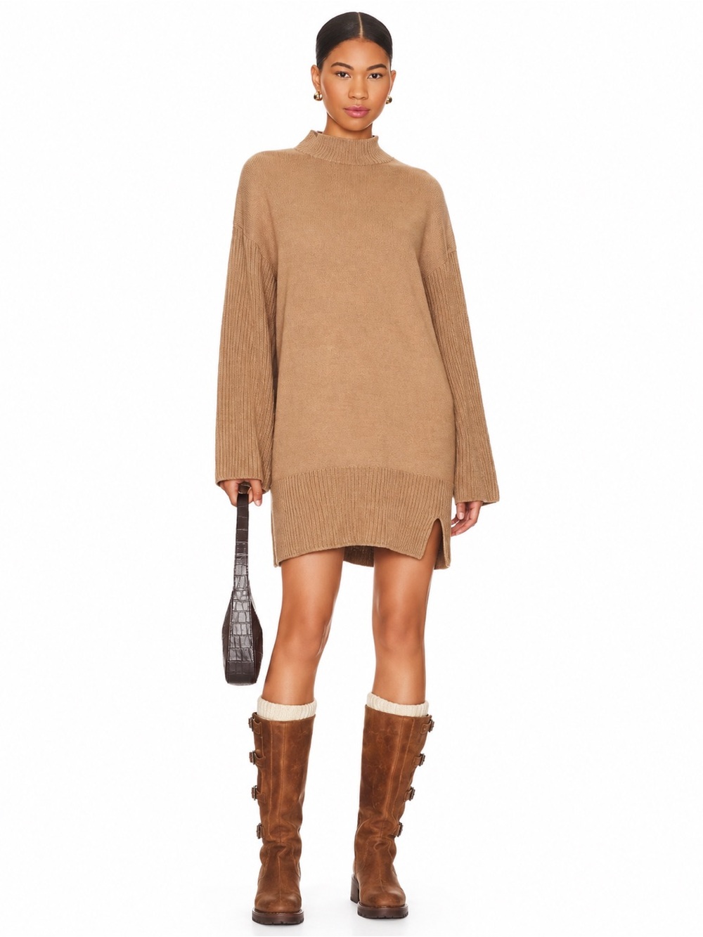 L*SPACE ‘ Lacy’ Cotton Sweater Dress in Caramel New With Tags Size S